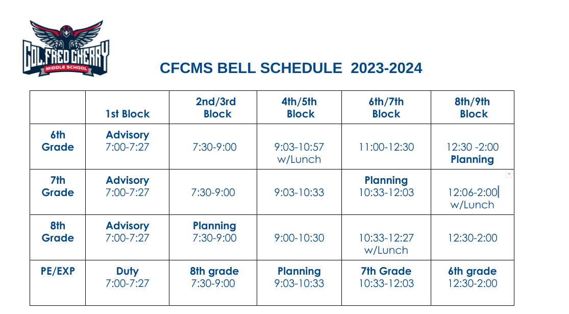 2022-23 Bell Schedule